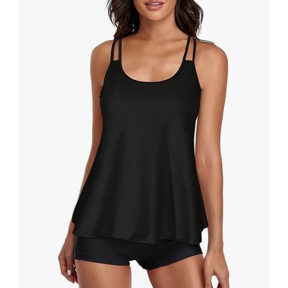 B2PRITY Black Tankini Top Large - Picture 1 of 6